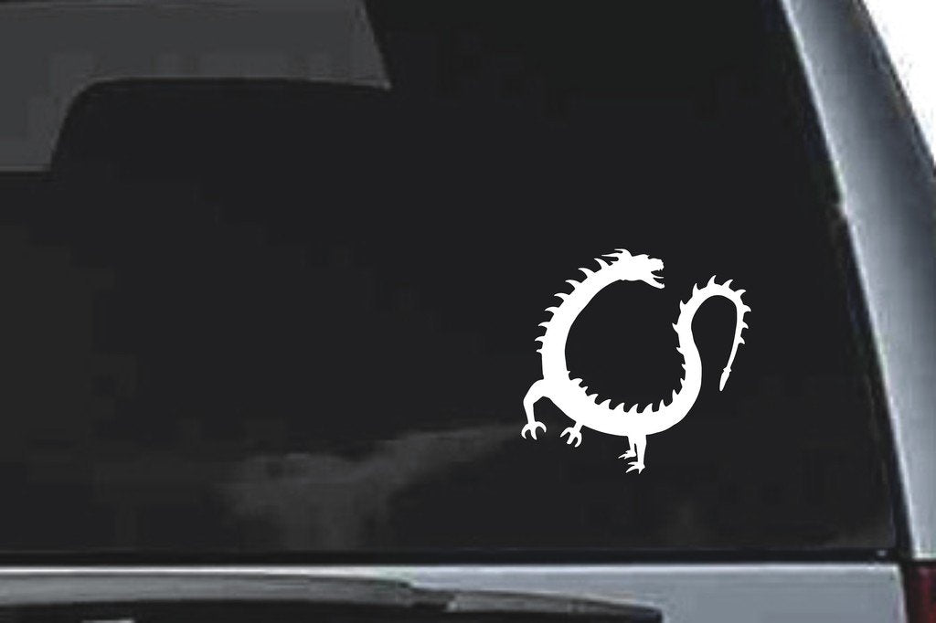 Picniva Orient Dragon Sty8 Vinyl Car Window Decal, Approx 5 in