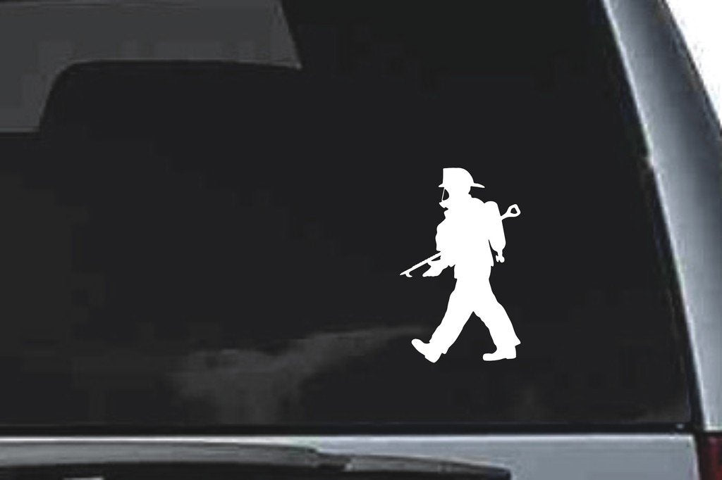 Picniva Fireman Sty69 Vinyl Car Window Decal, Approx 5 in