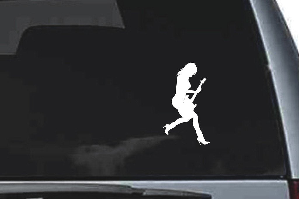 Picniva Guitar Sty29 Vinyl Car Window Decal, Approx 5 in