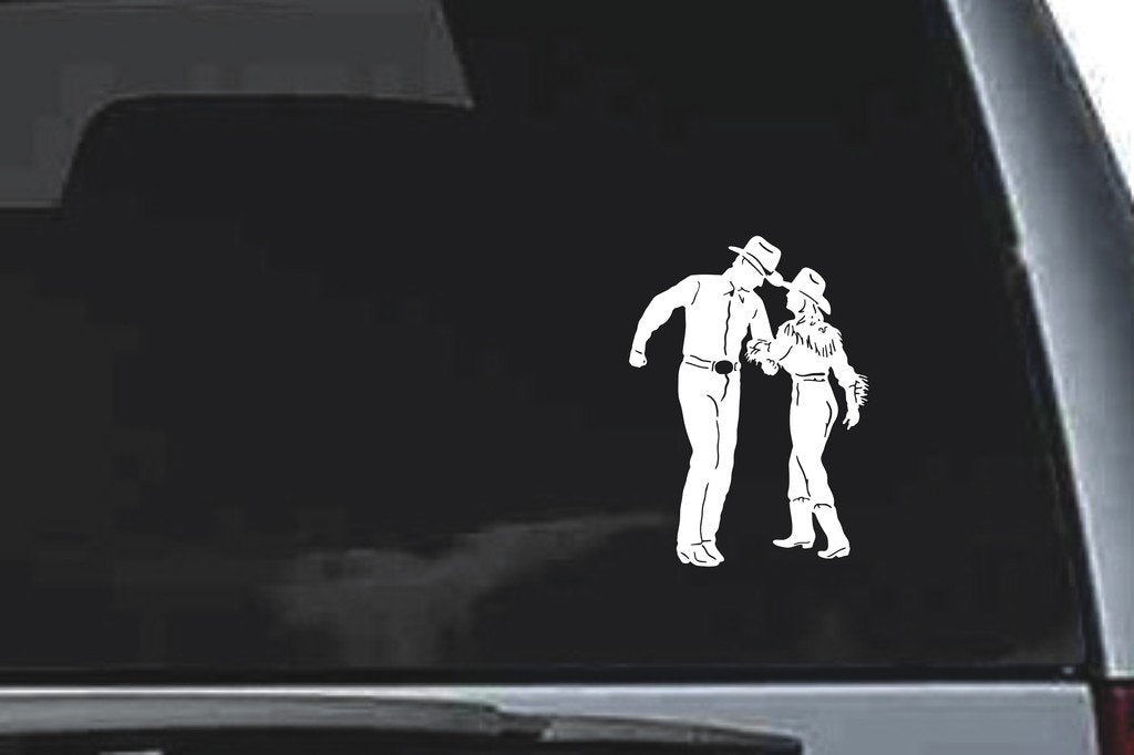 Picniva Square Dance Sty1 Vinyl Car Window Decal, Approx 5 in