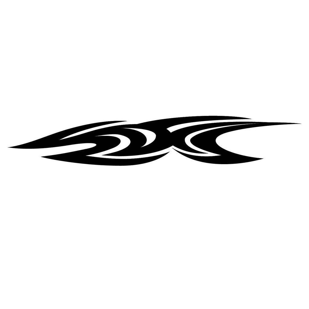 Picniva Style 433 Racing Side Stripe Vinyl Decals, 11 x 65 in, 2 Pc