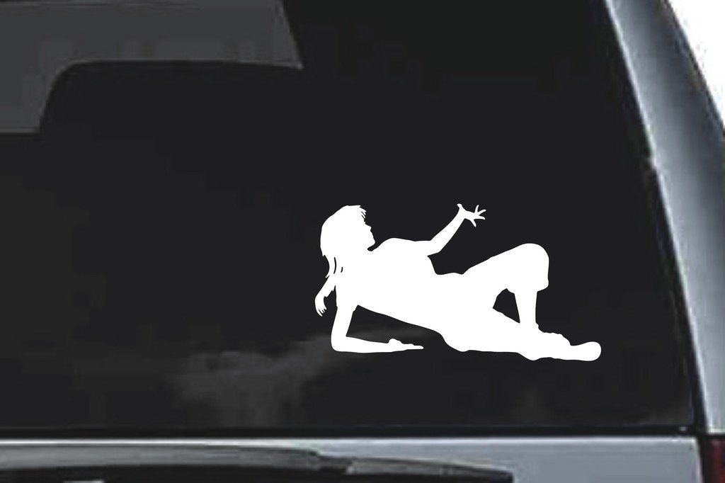 Picniva Reclining Figure Sty2 Vinyl Car Window Decal, Approx 5 in