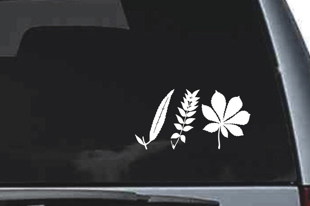 Picniva Mixed Leaf Trio Design60 Vinyl Car Window Decal, Approx 5 in