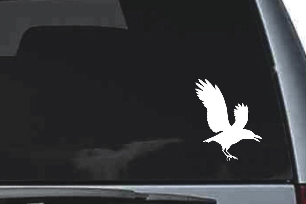 Picniva Crow Sty2a Vinyl Car Window Decal, Approx 5 in