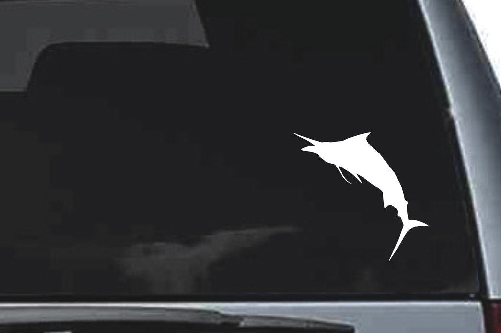 Picniva Marlin Sty8a Vinyl Car Window Decal, Approx 5 in