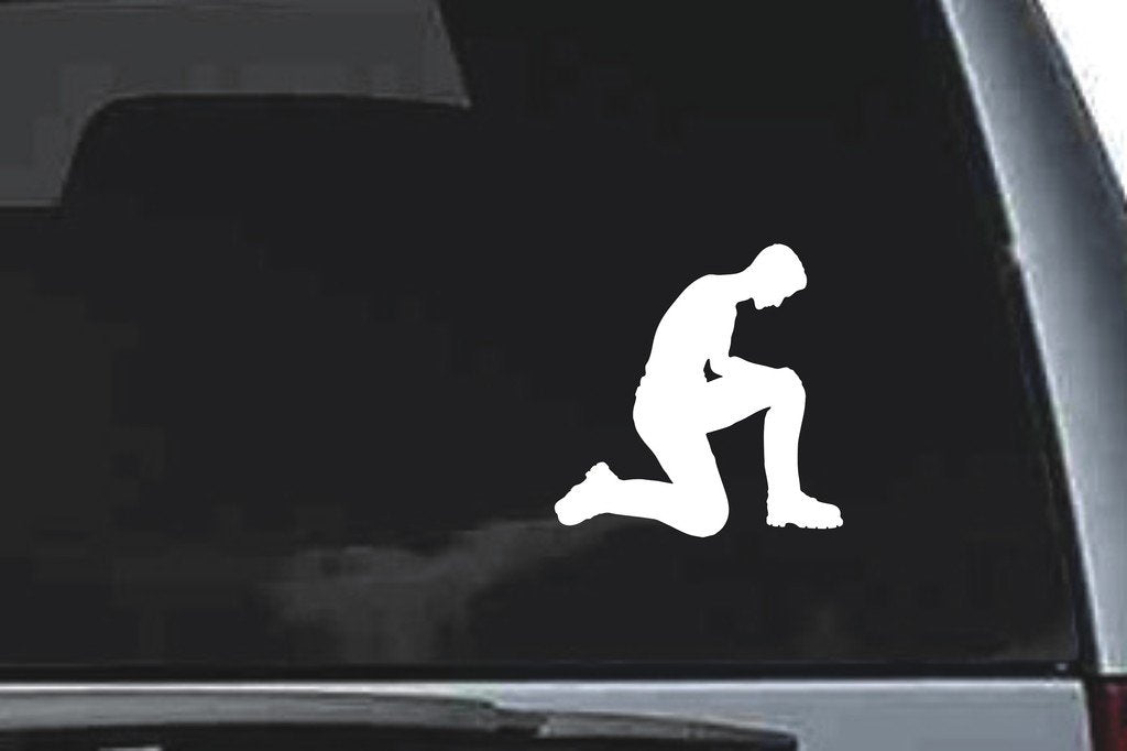 Picniva Kneeling Sty1 Vinyl Car Window Decal, Approx 5 in