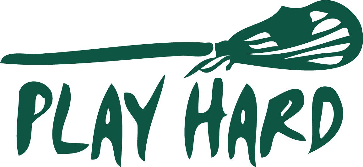 Decaltor Play Hard Lacrosse Vinyl Decal, 5 in, Car Window Sticker