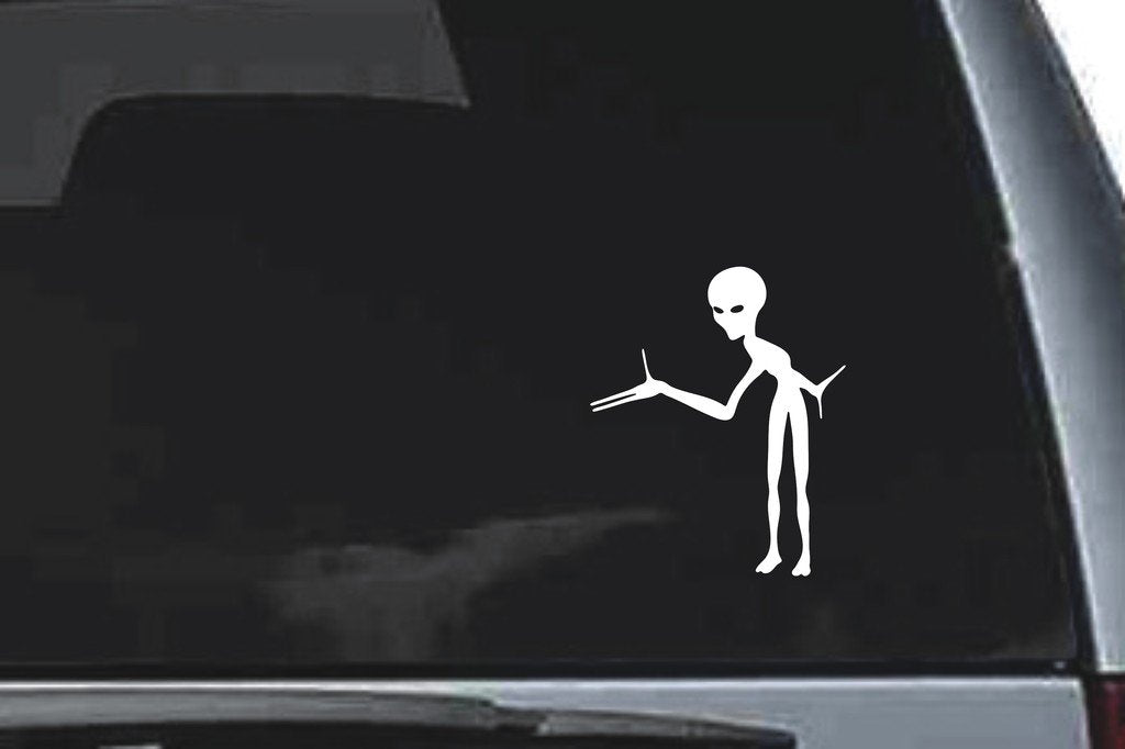Picniva Alien Sty1a Vinyl Car Window Decal, Approx 5 in