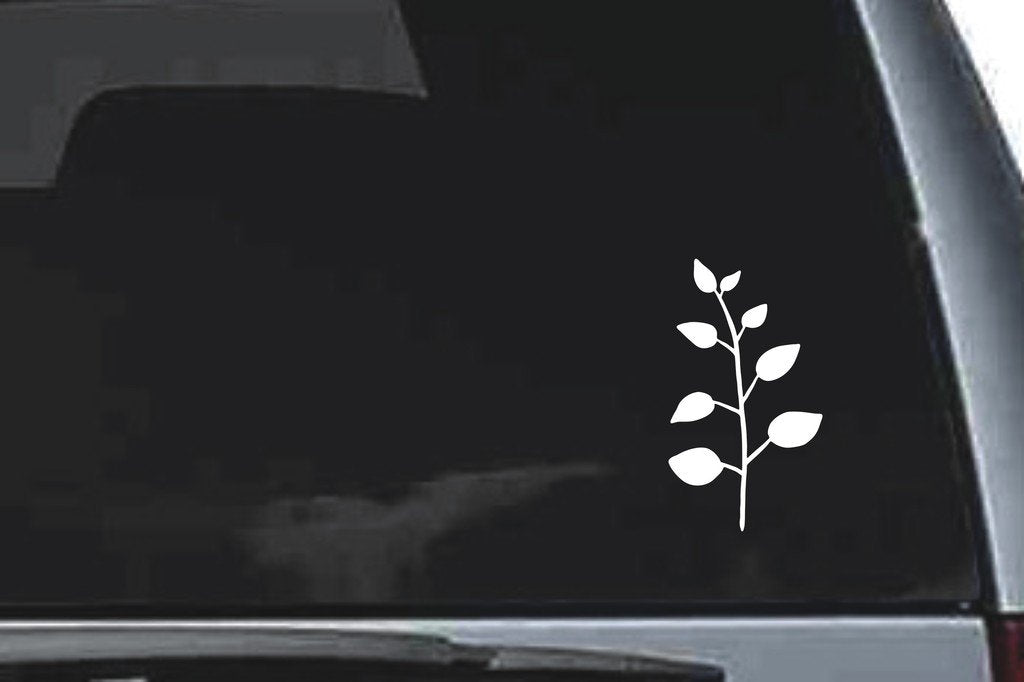Picniva Small Leaf Stem Design37 Vinyl Car Window Decal, Approx 5 in