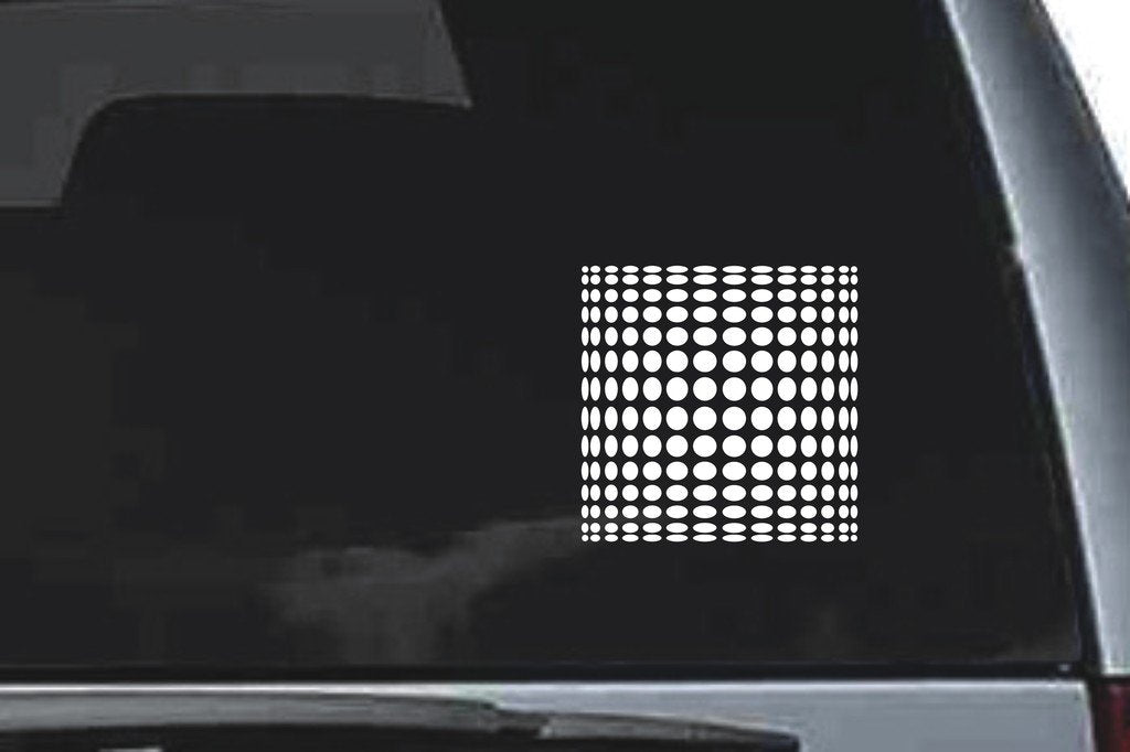 Picniva Graded Dot Grid Sty10 Vinyl Car Window Decal, Approx 5 in