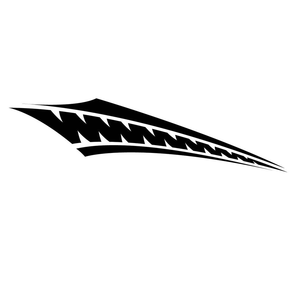 Picniva Jagged Spear Stripe Vinyl Car Body Side Decals, Two Pack