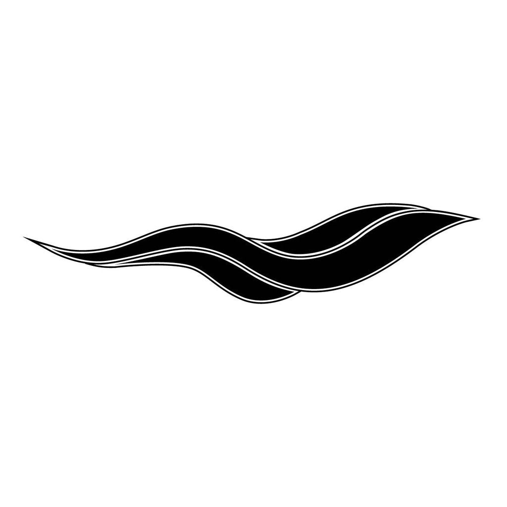 Picniva Flowing Wave Vinyl Car Body Side Decals, Two Pack
