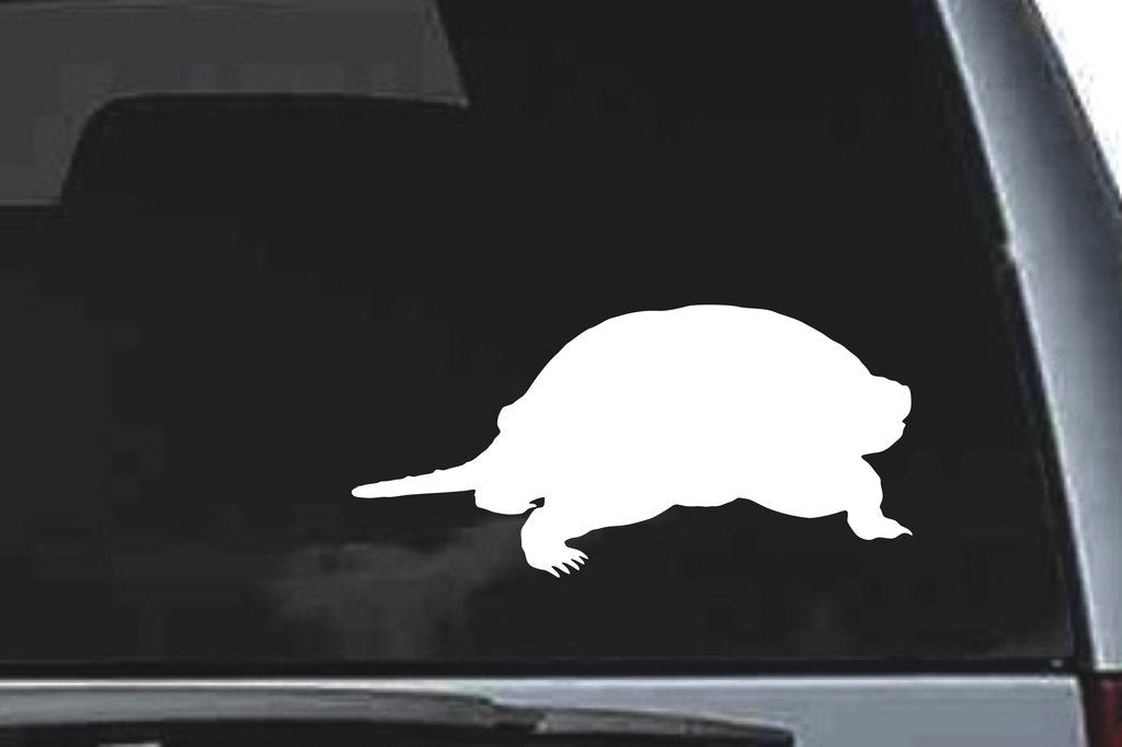 Picniva Snapping Turtle Sty2 Vinyl Car Window Decal, Approx 5 in