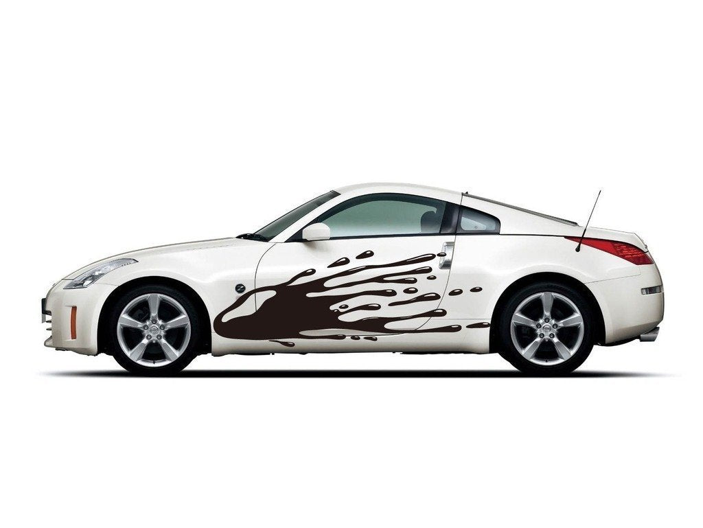 Picniva sty477 Vinyl Racing Stripes Car Body Side Decals, 2-Piece Set