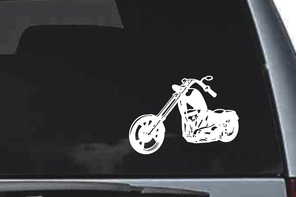 Picniva Chopper Motorcycle Sty2 Vinyl Car Window Decal, Approx 5 in