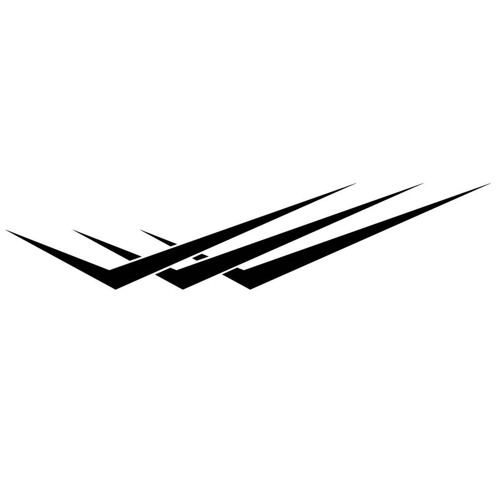 Picniva sty154 Racing Car Body Side Stripes Sticker Decal 2 Pcs