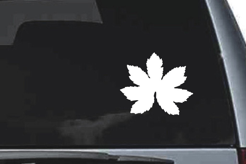 Picniva Serrated Leaf Rosette Design80 Vinyl Car Window Decal, Approx 5 in