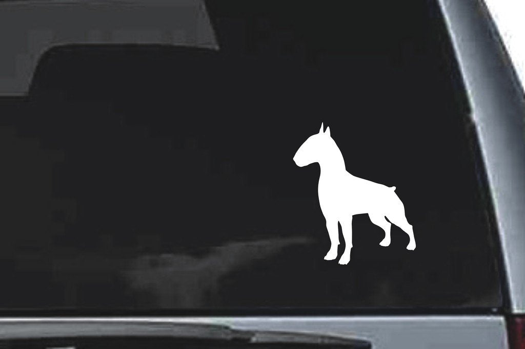 Picniva Bull Terrier Dog Sty17 Vinyl Car Window Decal, Approx 5 in
