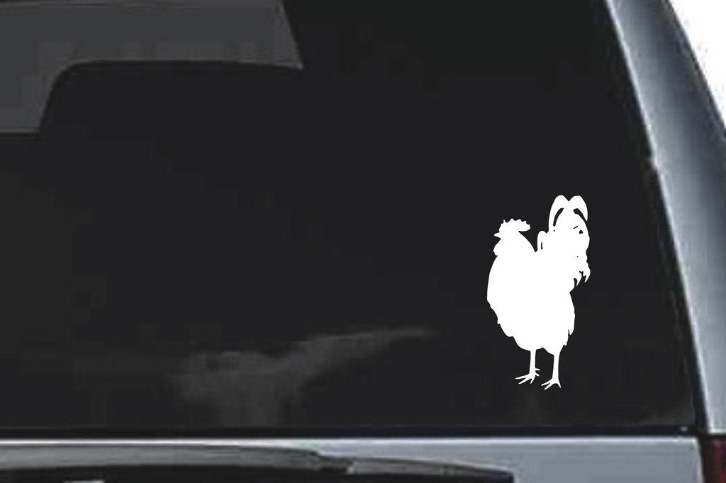 Picniva Rooster Sty5a Vinyl Car Window Decal, Approx 5 in