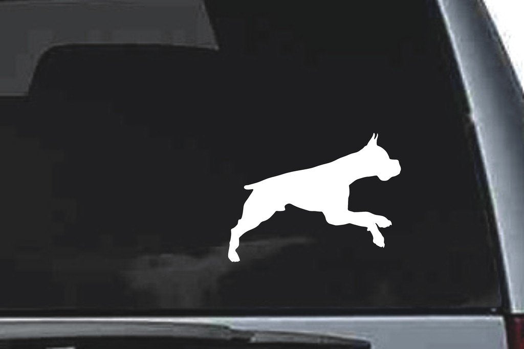 Picniva Boxer Dog Sty33 Vinyl Car Window Decal, Approx 5 in