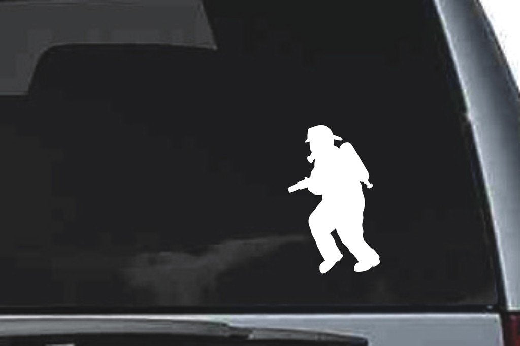 Picniva Fireman Sty65 Vinyl Car Window Decal, Approx 5 in
