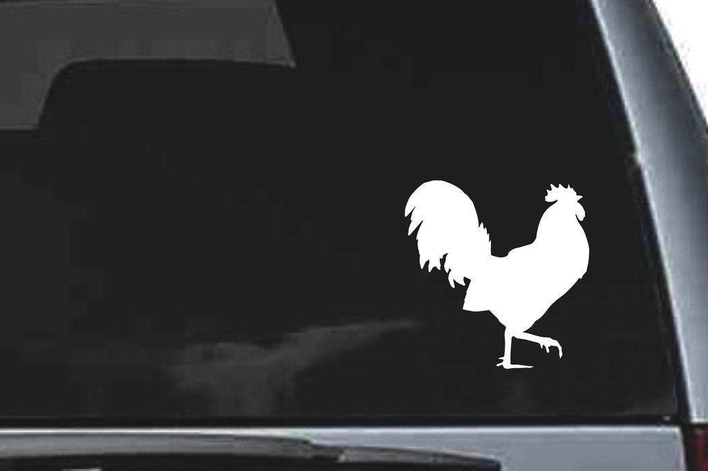 Picniva Rooster Sty7a Vinyl Car Window Decal, Approx 5 in