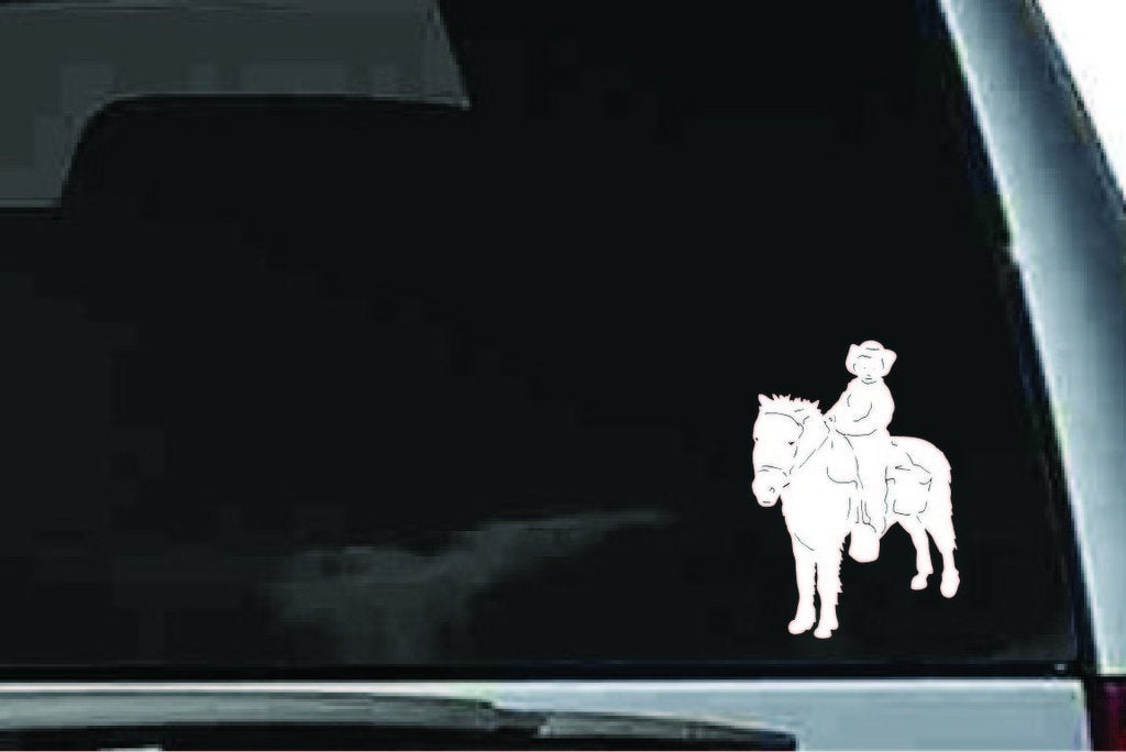 Picniva Horse Rider Sty13 Vinyl Car Window Decal, Approx 5 in