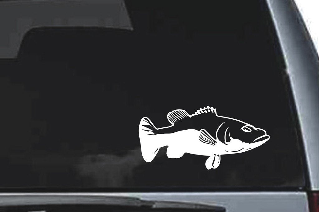 Picniva Bass Sty1 Vinyl Car Window Decal, Approx 5 in