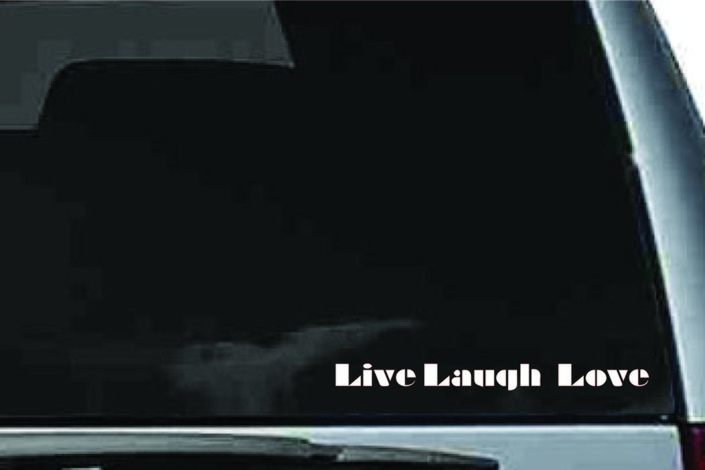 Picniva Live Laugh Love Quote Vinyl Car Window Decal, Approx 5 in