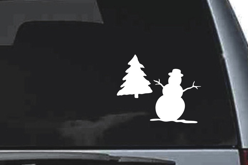 Picniva Snowman Sty9a Vinyl Car Window Decal, Approx 5 in