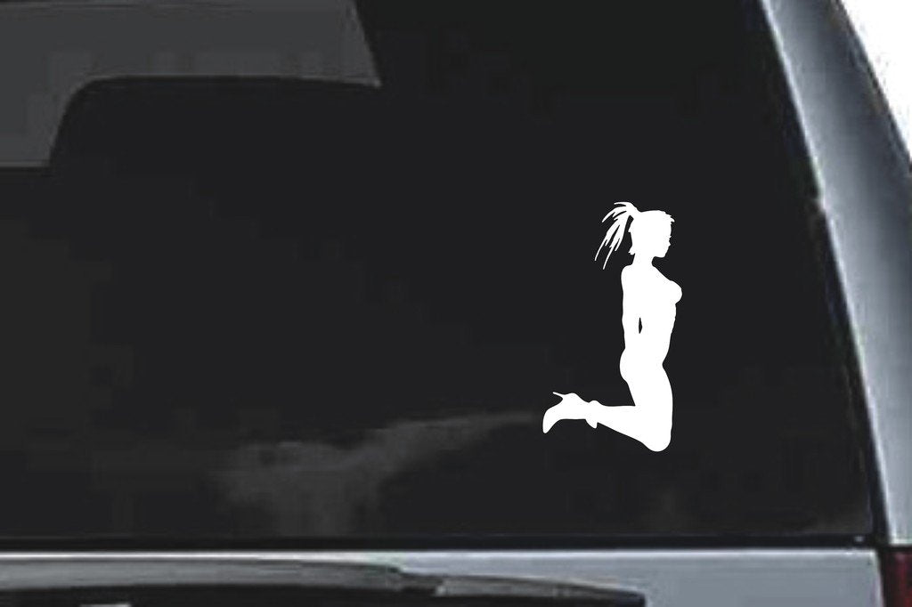 Picniva Girl Sty39 Vinyl Car Window Decal, Approx 5 in