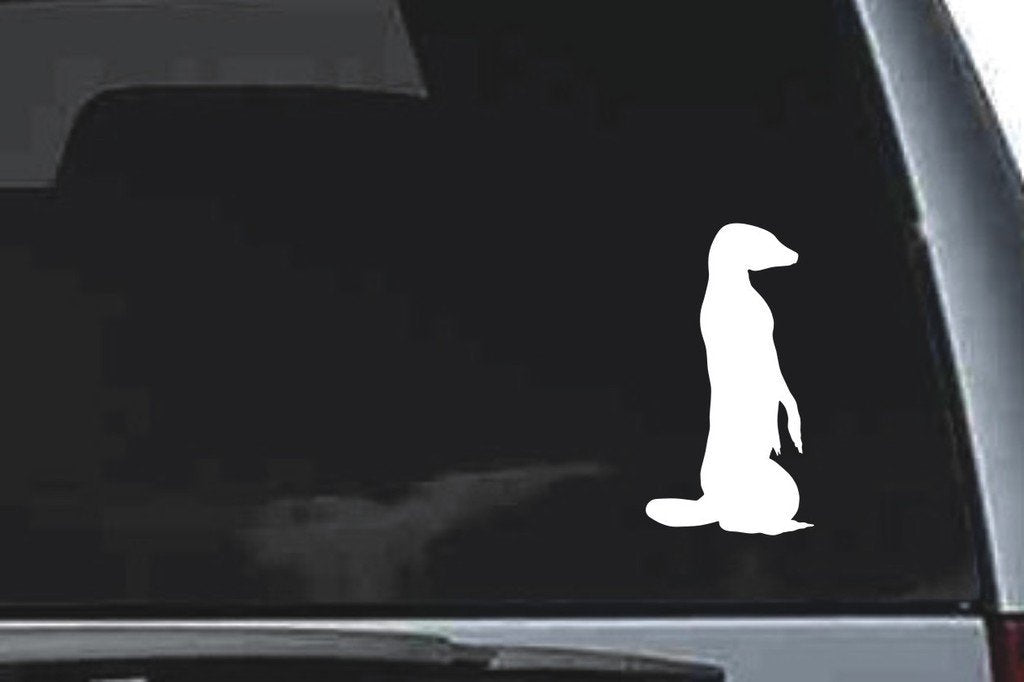 Picniva Meerkat Sty6 Vinyl Car Window Decal, Approx 5 in