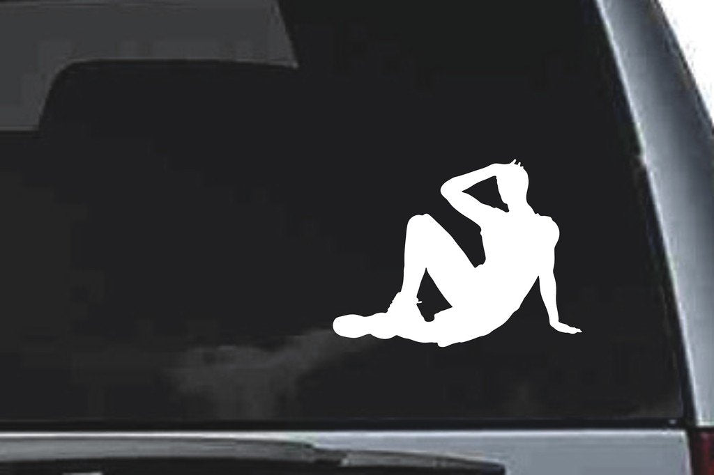 Picniva Sitting Sty13 Vinyl Car Window Decal, Approx 5 in