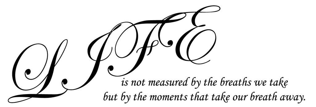 Picniva Life Not Measured by Breaths Inspirational Quote Vinyl Wall Decal - Color: life is not measured by the breaths we take
