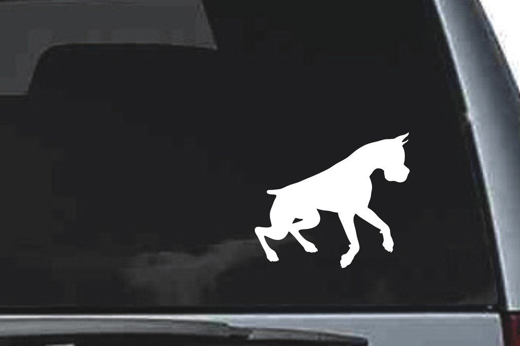 Picniva Boxer Dog Sty32 Vinyl Car Window Decal, Approx 5 in