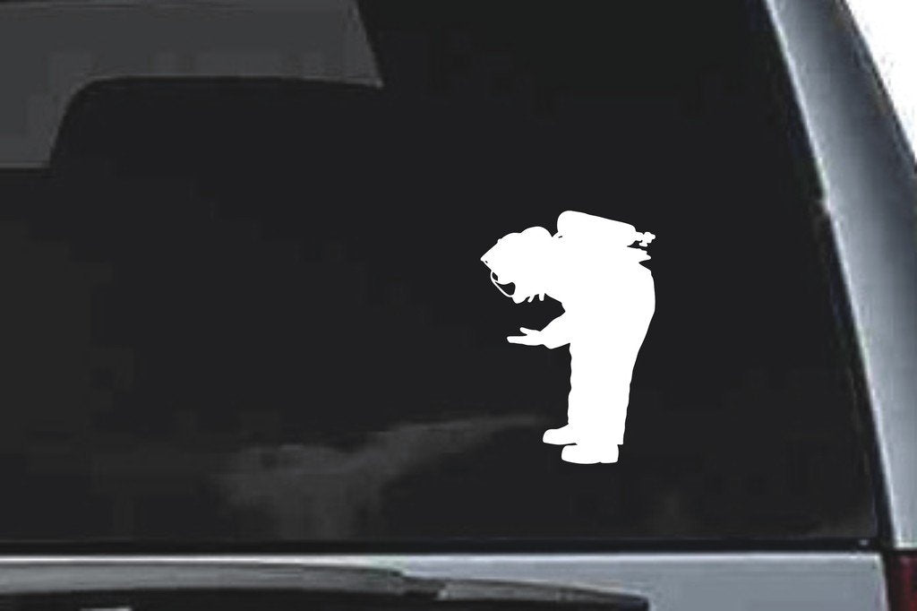 Picniva Fireman Sty23 Vinyl Car Window Decal, Approx 5 in