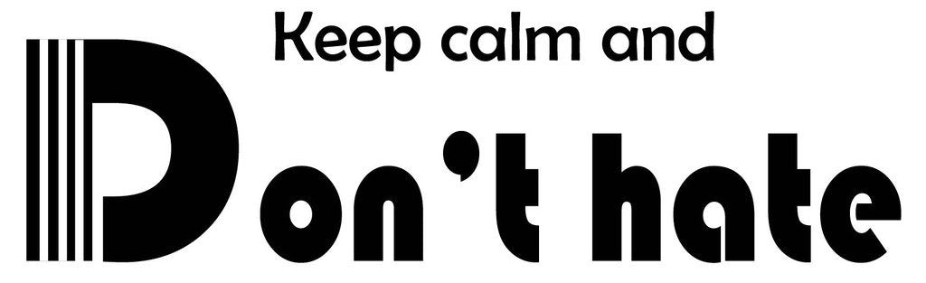 Picniva Keep Calm And Don't Hate Quote Removable Vinyl Wall Decal - Color: keep calm and don't hate