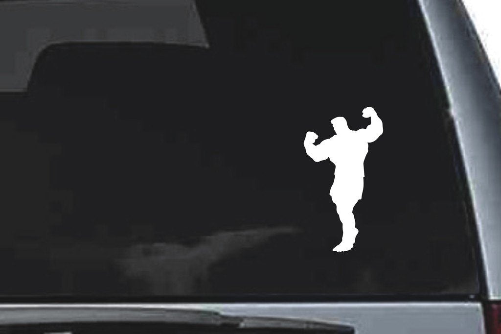 Picniva Muscle Man Sty7 Vinyl Car Window Decal, Approx 5 in