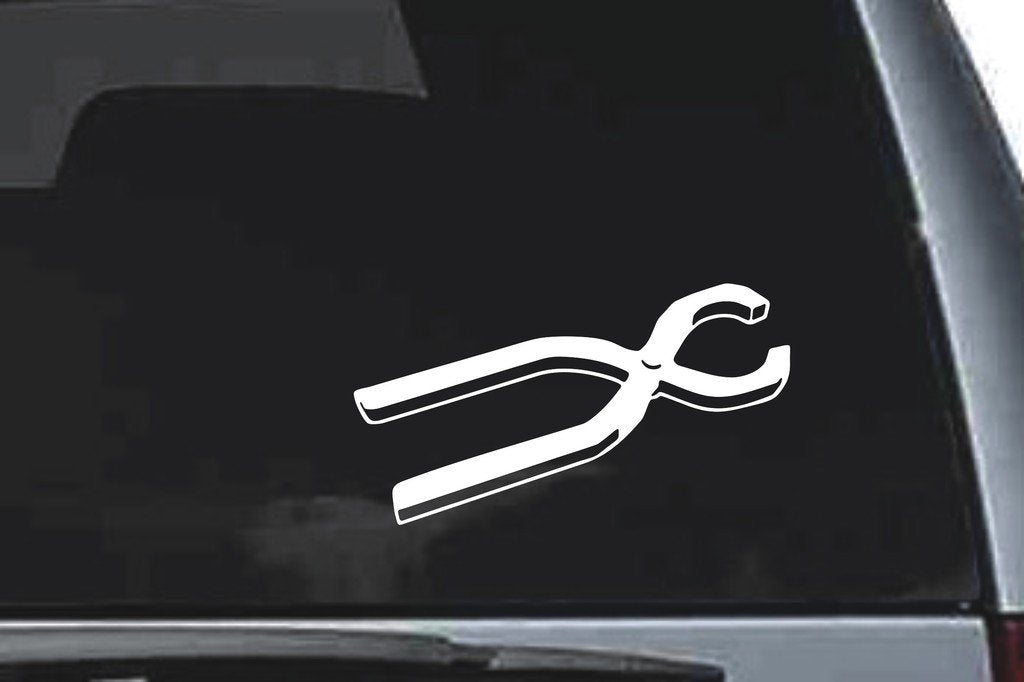 Picniva Tongs Sty1 Vinyl Car Window Decal, Approx 5 in