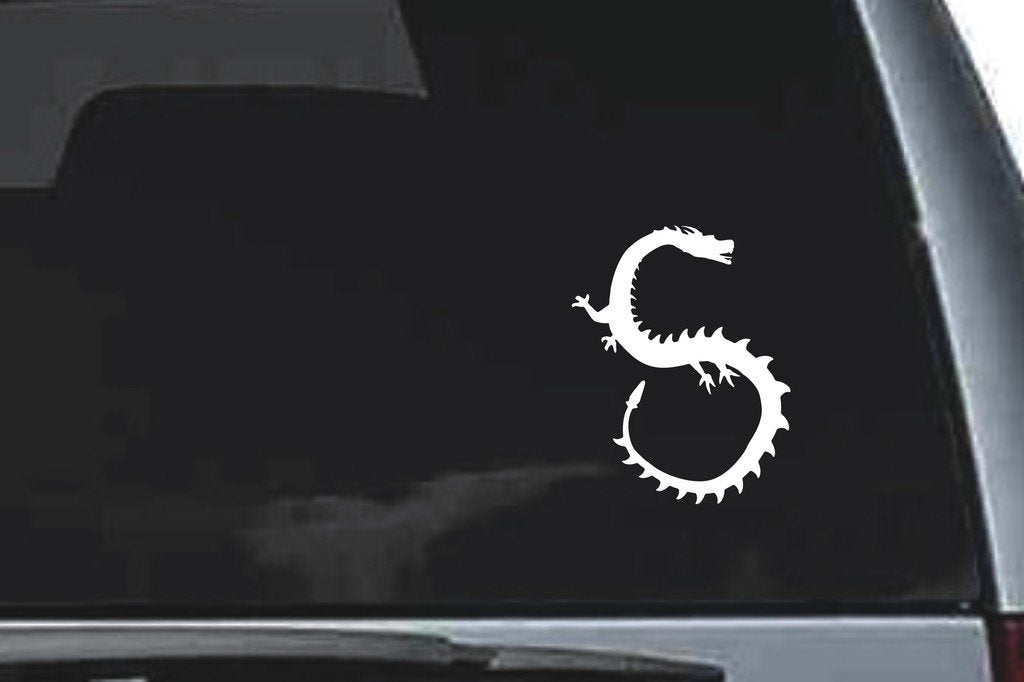 Picniva Orient Dragon Sty12 Vinyl Car Window Decal, Approx 5 in