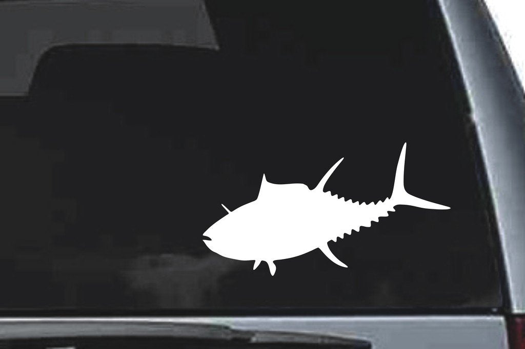 Picniva Tuna Fish Sty3 Vinyl Car Window Decal, Approx 5 in