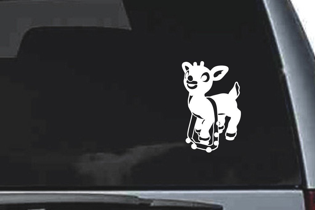 Picniva Rudolph Sty1 Vinyl Car Window Decal, Approx 5 in