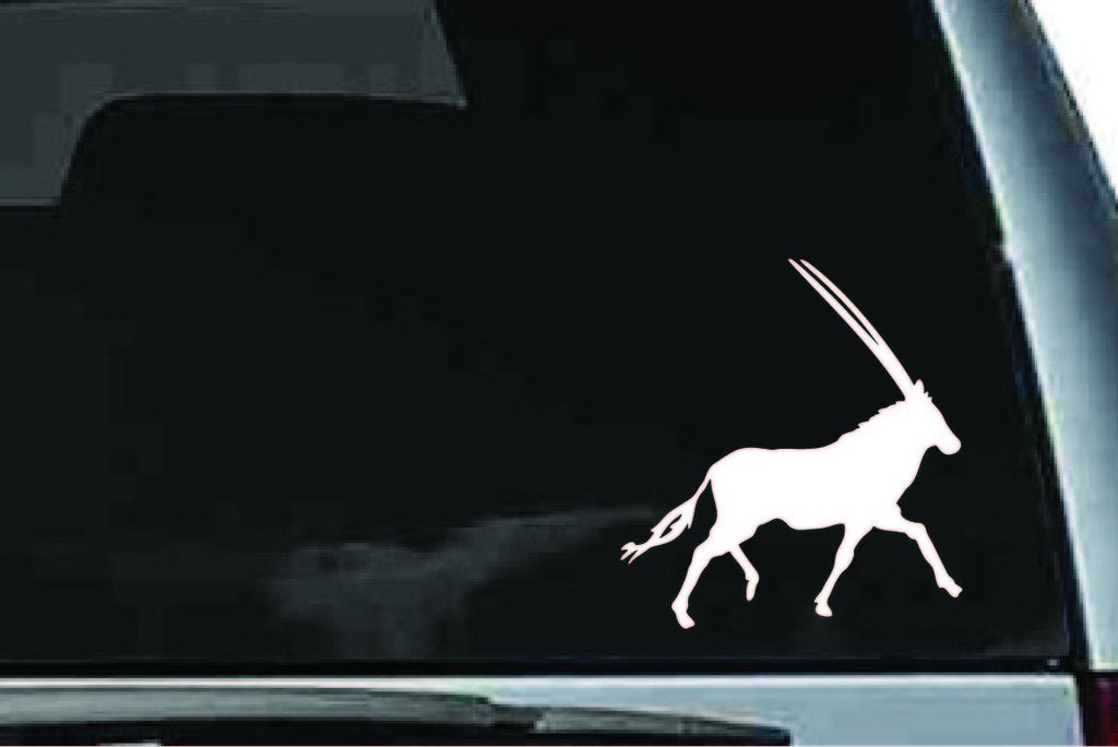 Picniva Running Horned Antelope Sty9 Vinyl Car Window Decal, Approx 5 in