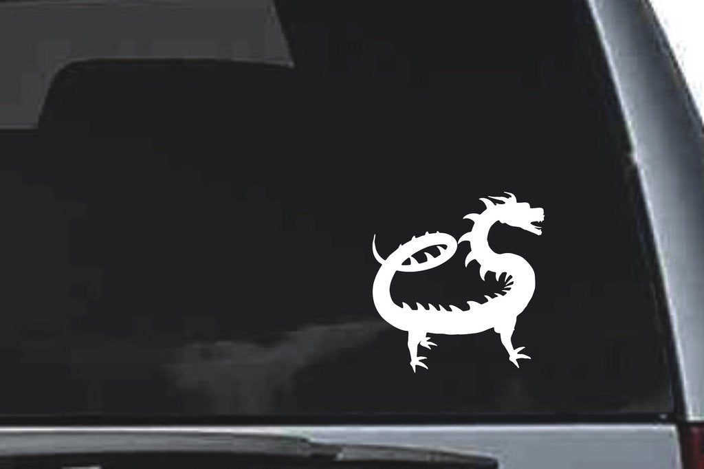 Picniva Orient Dragon Sty1 Vinyl Car Window Decal, Approx 5 in