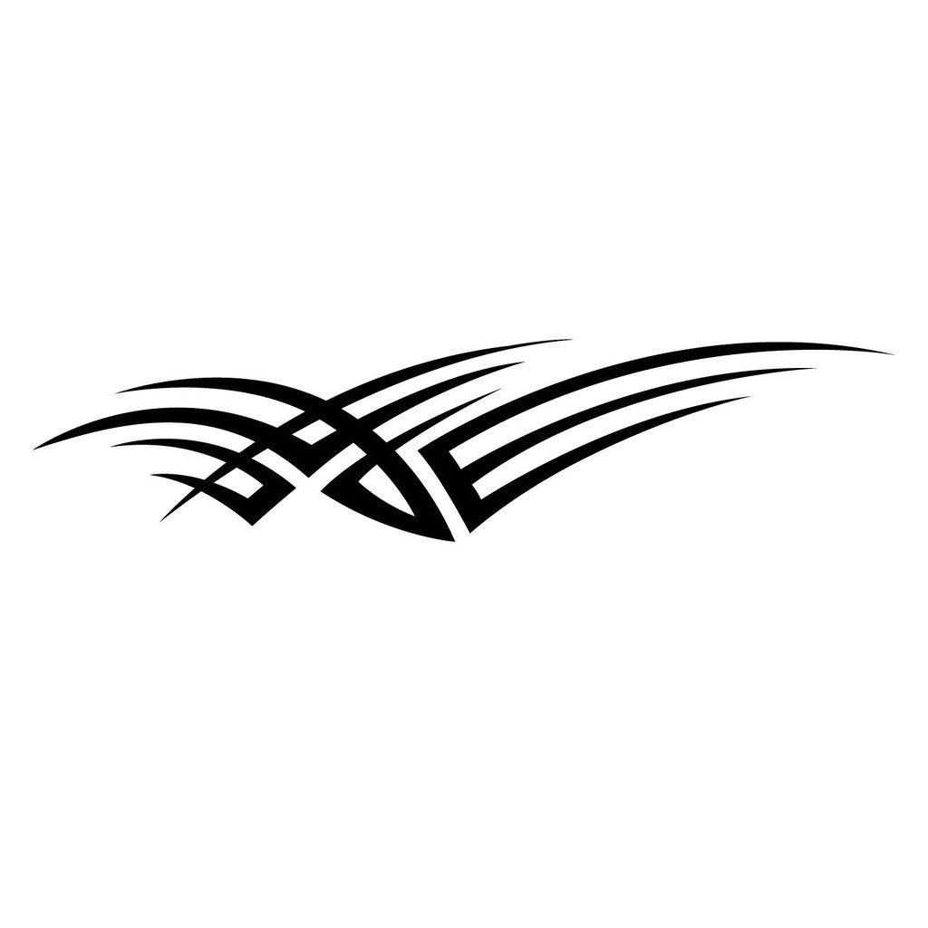 Picniva sty288 Racing Car Body Side Stripes Sticker Decal 2 Pcs