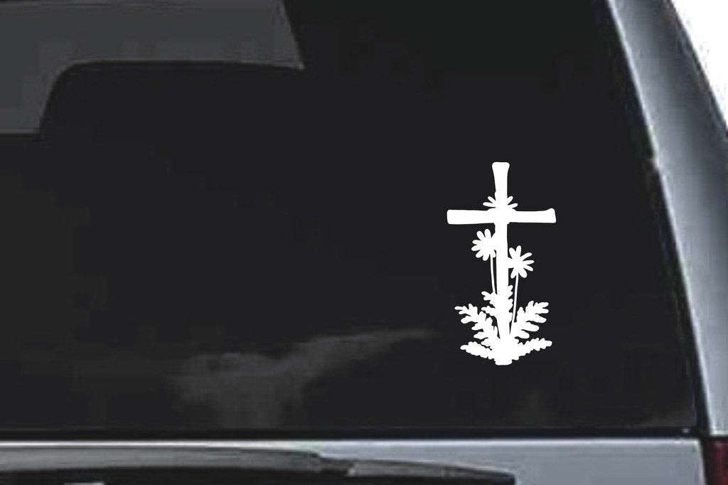 Picniva Cross Sty3 Vinyl Car Window Decal, Approx 5 in