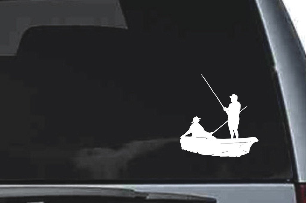 Picniva Fishing Sty2 Vinyl Car Window Decal, Approx 5 in