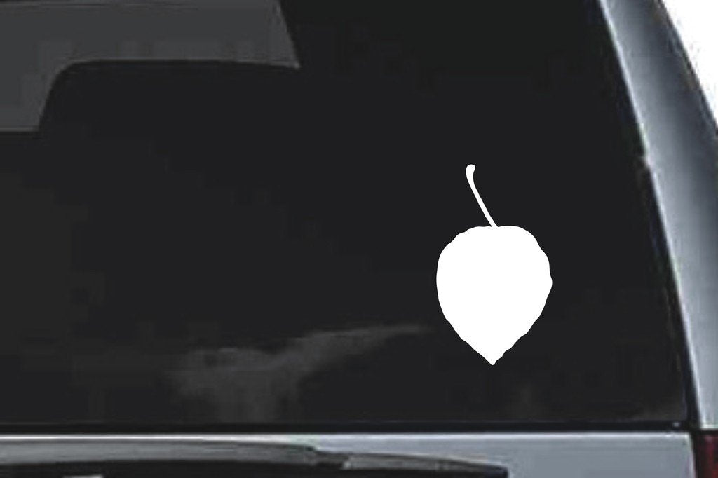 Picniva Small Heart Leaf Design132 Vinyl Car Window Decal, Approx 5 in