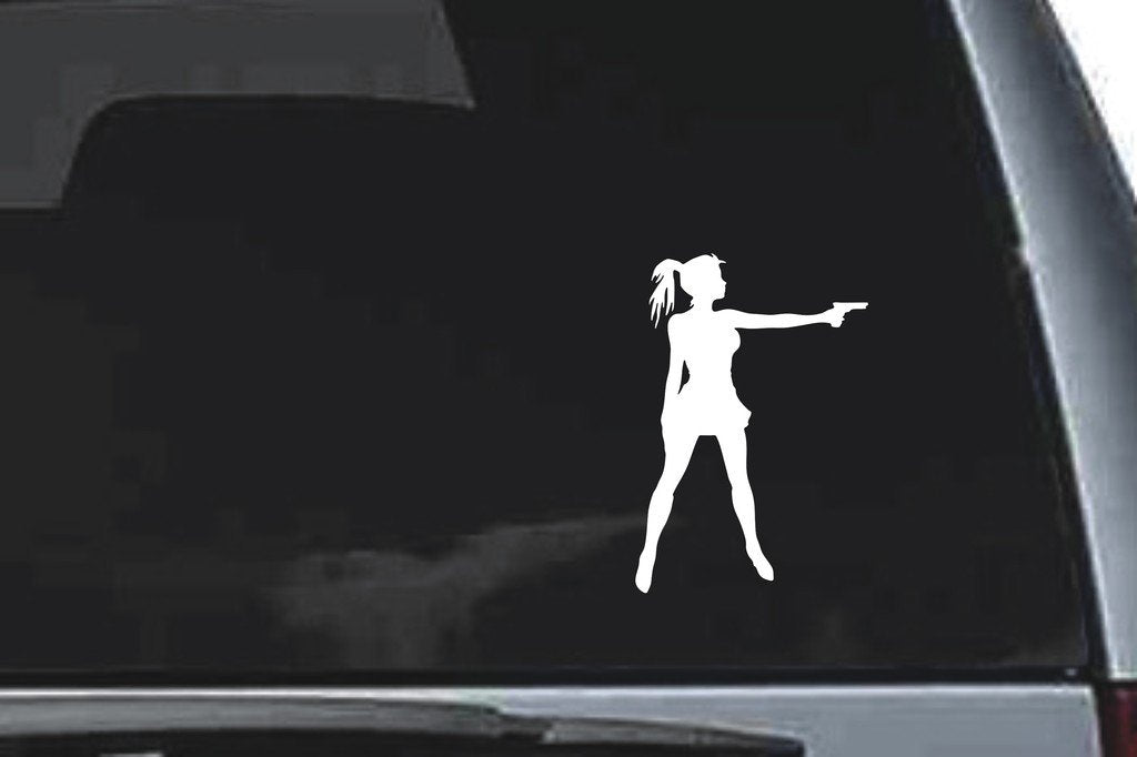 Picniva Girl Sty10 Vinyl Car Window Decal, Approx 5 in