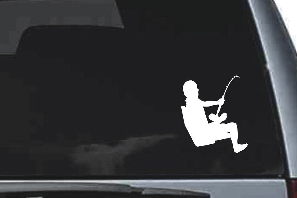 Picniva Fishing Sty4 Vinyl Car Window Decal, Approx 5 in